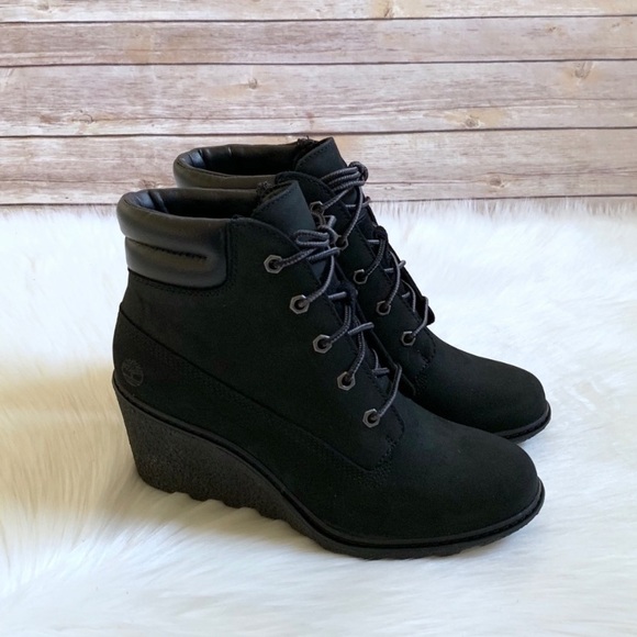 Timberland Shoes - Timberland Black Amston 6” Wedge Booties